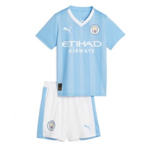 Manchester City Replika Babytøj Hjemmebanesæt Børn 2023-24 Kortærmet (+ Korte bukser)